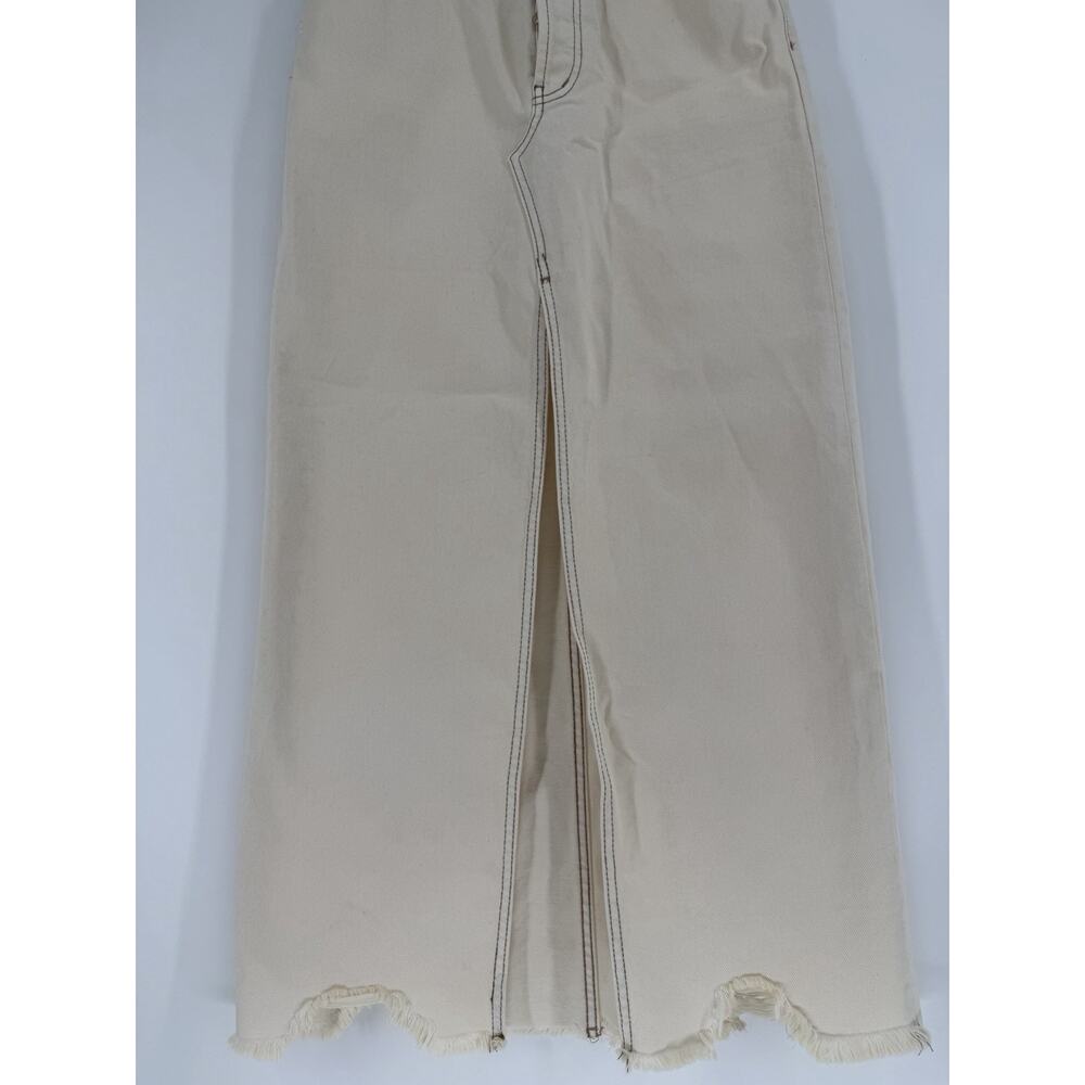 We the Free People Come As You Are Denim Maxi Skirt Wisp Cream Size 26 - Picture 4 of 11